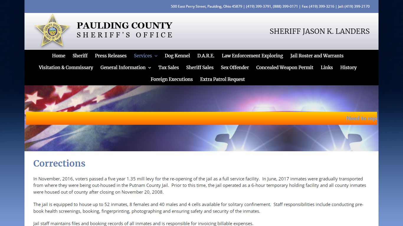 Corrections | Paulding County Sheriff